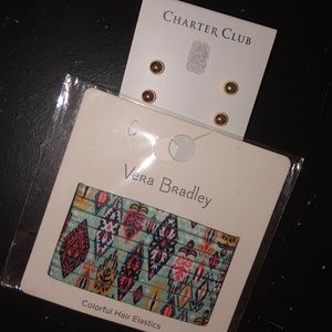 Vera Bradley hair ties and earrings